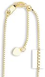 14k Yellow 1.10 mm Adjustable Box Chain Necklace - 22 Inch