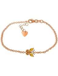 14k Rose Gold Citrine Butterfly Bracelet