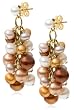 18k Gold Overlay Dyed Bronze Freshwater Cultured Pearl Earrings