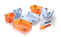 Fozzils Duet 8-Piece ThinkFLAT Travelware Set, Orange/Blue