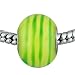Jewelry : Round Green And Yellow Murano Glass Pugster Beads
