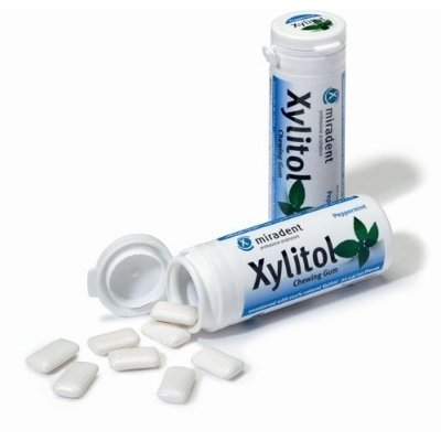 Miradent 100% Xylitol Chewing Gum Peppermint by Hager Pharma - 12 Tubes/30 Pieces Each