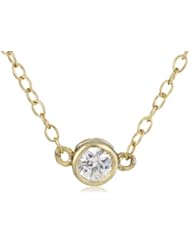 Small Round-Cut Cubic Zirconia Pendant Necklace, 18"