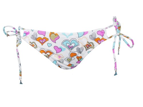Roxy White X-Low Sidetie w/Hearts S