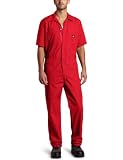 Dickies Men's Short Sleeve Coverall, Red, X-Large Tall