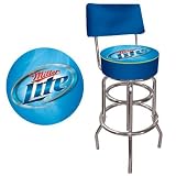 Trademark Miller Lite Padded Bar Stool with Back
