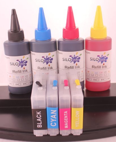Silo Ink Compatible Brother LC 51 Refillable Ink Cartridges with Refill Ink
