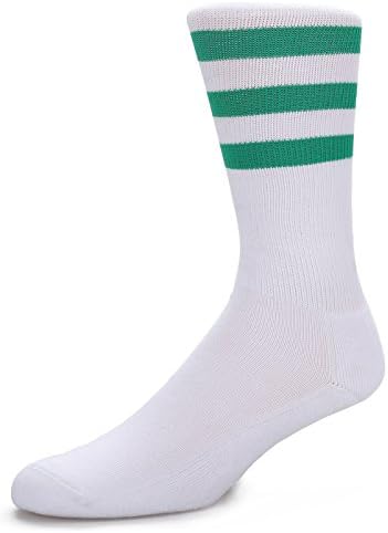 Sitn Triple-striped Calf-high Tube Socks One Size (White/Green)
