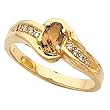 14K Yellow Gold Spessartite Garnet and Diamond Ring