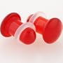 Pair of Glass Single Flared Solid Plugs: 4g Ruby