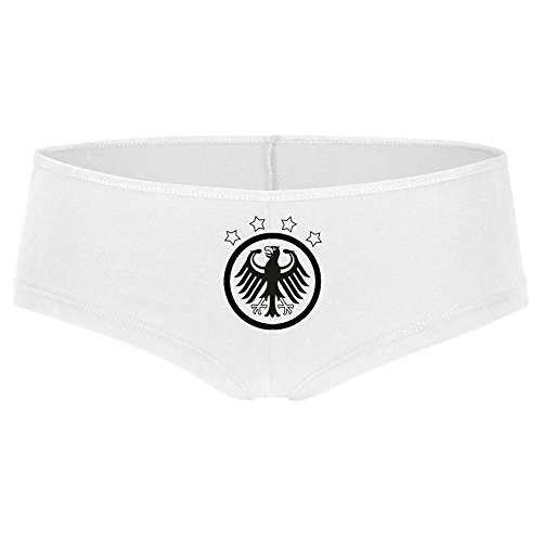 Panty Deutschland Retro EM 2016 in Frankreich France weiß Germany Deutschland, Größe:M