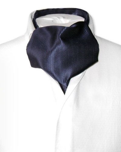Antonio Ricci ASCOT Solid NAVY BLUE Color Cravat Men's Neck Tie