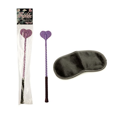 California Exotics / Swedish Erotica Twinkle Lover's Riding Crop Purple Heart Adult Sex Toy Kit