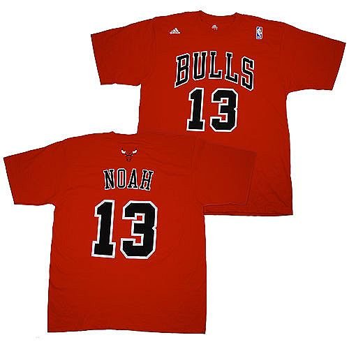 Chicago Bulls Joakim Noah Adidas Name and Number T Shirt (Large)