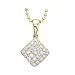 14K Yellow Gold 1/4 ct. Diamond Square Shaped Fashion Necklace