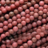 Rhodonite Pink Gem 4mm Round Beads / 15.5 Inch Strand
