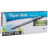 Paper Mate Flexgrip Ultra Retractable Ballpoint Pens, Fine Point, Black Ink, 12-Pack