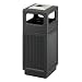 SAF9474BL Trophy Collection Ash Urn Side Open Waste Receptacle, 15 Gallon, Black