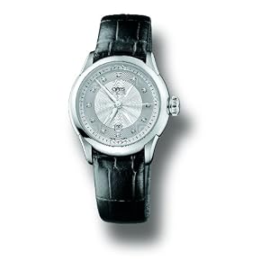 Oris Women's Artelier Diamond Accent Leather Strap Watch #4091LS