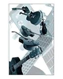 Teal Blue Guitar Collection Photographic Poster Print by Sarah Schoenfeld, 20x24