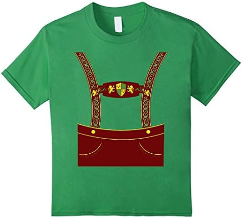 Kids Vintage Costume Lederhosen Oktoberfest T-Shirt 6 Grass