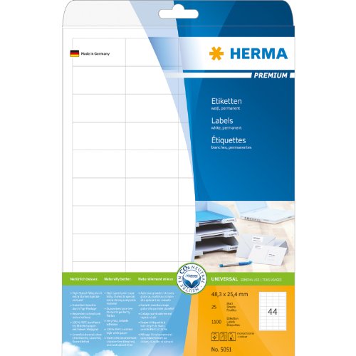 HERMA Etiketten SuperPrint Laser/Kopier 48,3x25,4mm wei&szlig; VE=1100 St&uuml;ck Preisvergleich