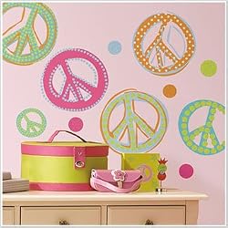 Magnificent Peel & Stick By RoomMates Peace Signs Wall Decals
