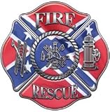 Firefighter Fire Rescue Firefighter Decal Confederate Rebel Flag 4