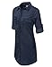 JJ Perfection Women's Plus Size 3/4 Sleeve Chambray Denim Button Down Midi Dress