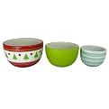 Earthenware Prep Bowl Set of 3 - Christmas Tree