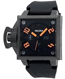 Welder by U-Boat K25 Black Ion-Plated Steel Mens Sport Watch Rubber & Leather Date K25B-4500