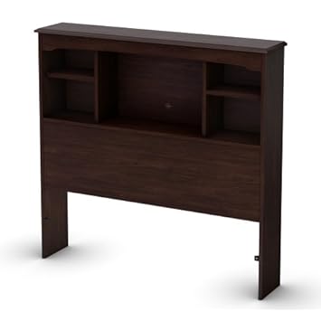 South Shore Willow Collection Twin 39-Inch Bookcase Headboard, Havana