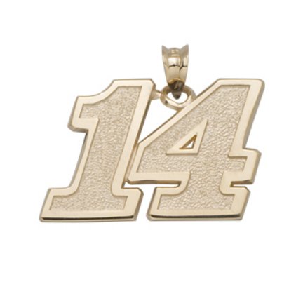 Tony Stewart 12 Medium Driver Number 14 Pendant - 10KT Gold Jewelry