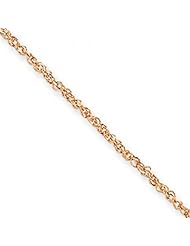 14k Rose Gold Elegant Diamond Cut Rope Chain Necklace