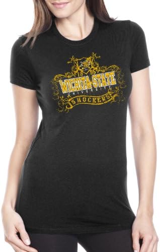 NCAA Wichita State Shockers Women's Prius2 Long Body Classic T-Shirt, Black, Large