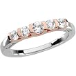 14K Rose and White Gold Diamond Wedding/Anniversary Band - 0.50 Ct.