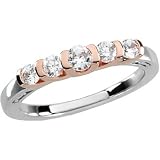 14K Rose and White Gold Diamond Wedding/Anniversary Band - 0.50 Ct.