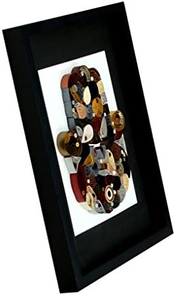 Hamsa, Hamsah, Art Paper Quilling, Evil Eye, Protection, Luck, Brown &amp; Gray / Grey Shades, SHALOM