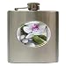 Hip Flask 6 oz. of Orchid with Bamboo and River Stones (Japanese Asian Theme)