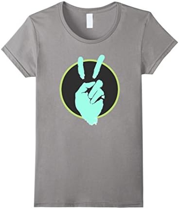 Women's Hand Peace Sign Circle Moon World Cool AMAZING Sweet T-Shirt XL Slate