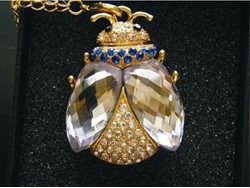  Flash  Crystal Clear Lady Ladybug Jewelry Drive Necklace