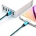 StyleTech Inc. Aluminum Nylon Braided Series 3 Feet 8 Pin Lighting Syncing Charging Cable for iPhone SE/5/6/6s/Plus iPad Mini/Air/Pro (1.) Blue)