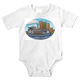 Baby clothes with buildings, harbor, smoke, river, navigate, ship, steamer, cargo, boat, sail, Mississippi