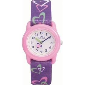 Timex Kids' T7B111 Color INDIGLO� Hearts Stretch Band Watch by Timex