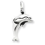 Sterling Silver Antiqued Dolphin Pendant
