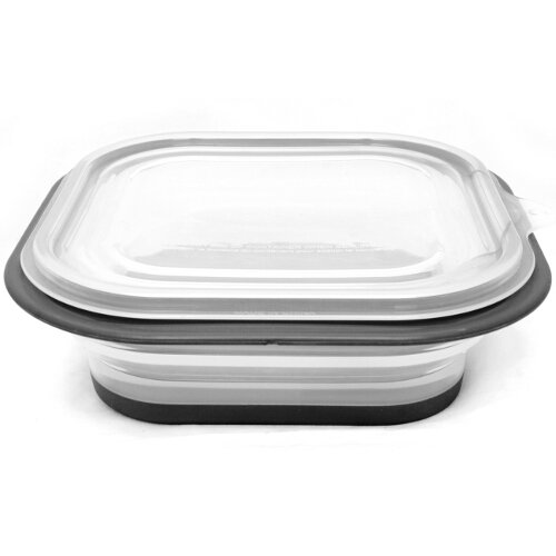 FoldTuk Black 6 Cup Square Bakeware and Storage Container