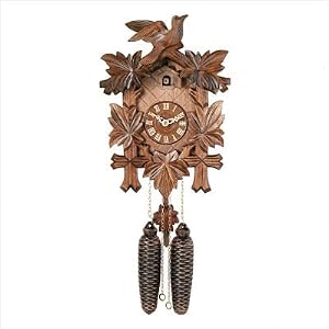 Cuckoo Clock with Five Leaves and One Bird