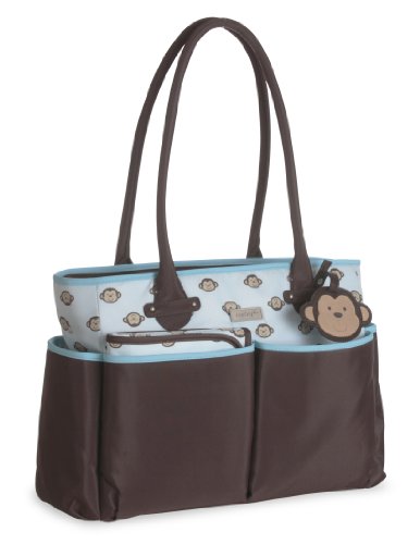Carter's Monkey Print Diaper Bag with Luggage Tag