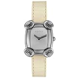 GUCCI Ladies YA117506 117 Horsebit Collection Diamond White Lizard Watch by GUCCI