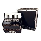 Barcelona Full-Size 30 Key Piano Styled Accordion with Free Locking Case - Black
